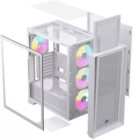 Photo de Boitier Moyen Tour ATX Einarex P600 RGB avec panneau vitré (Blanc)