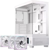 Photo de Boitier Moyen Tour ATX Einarex S501D RGB avec panneaux vitrés (Blanc)