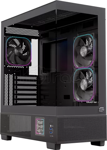 Photo de Boitier Moyen Tour ATX Einarex S501D RGB avec panneaux vitrés (Noir)