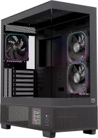 Photo de Boitier Moyen Tour ATX Einarex S501D RGB avec panneaux vitrés (Noir)