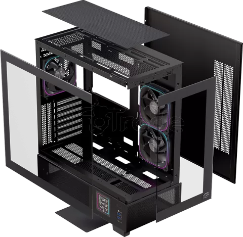 Photo de Boitier Moyen Tour ATX Einarex S501D RGB avec panneaux vitrés (Noir)