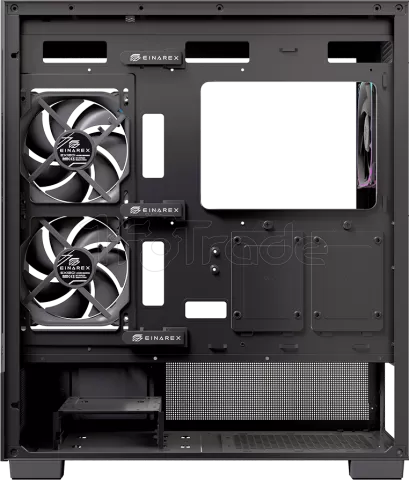 Photo de Boitier Moyen Tour ATX Einarex S501D RGB avec panneaux vitrés (Noir)