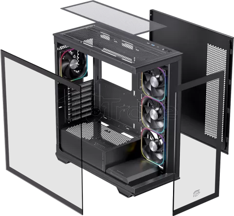 Photo de Boitier Moyen Tour ATX Einarex S700 RGB avec panneau vitré (Noir)