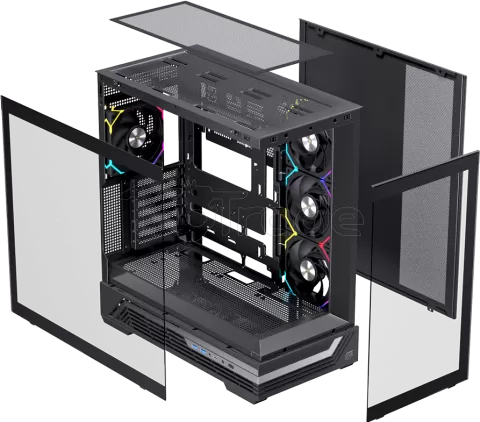 Photo de Boitier Moyen Tour ATX Einarex S800 RGB avec panneaux vitrés (Noir)