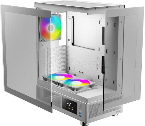Photo de Boitier Moyen Tour ATX Gamdias Atlas E1 RGB avec panneaux vitrés (Blanc)