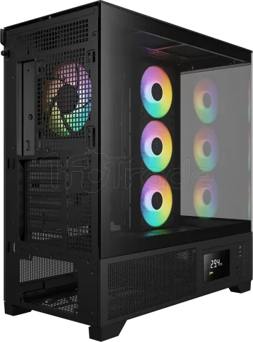 Photo de Boitier Moyen Tour ATX Gamdias Atlas P2 CG RGB avec panneaux vitrés (Noir)