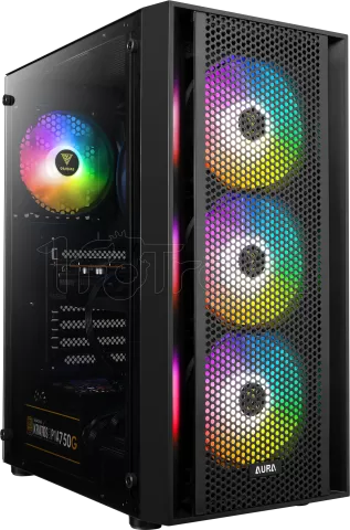 Photo de Boitier Moyen Tour ATX Gamdias Aura GC2 RGB avec panneaux vitrés (Noir)