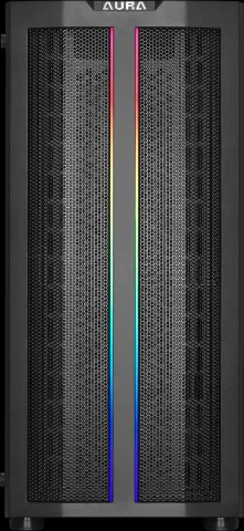 Photo de Boitier Moyen Tour ATX Gamdias Aura GC3 RGB avec panneaux vitrés (Noir)