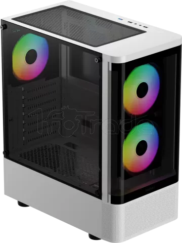 Photo de Boitier Moyen Tour ATX Gamdias Talos E3 CG RGB avec panneaux vitrés (Blanc)