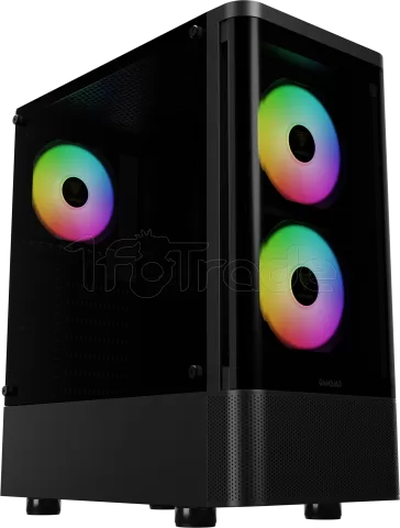 Photo de Boitier Moyen Tour ATX Gamdias Talos E3 CG RGB avec panneaux vitrés (Noir)