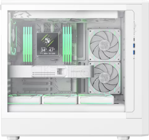 Photo de Boitier Moyen Tour ATX Gamemax Claw 460 Wood avec panneau vitré (Blanc)