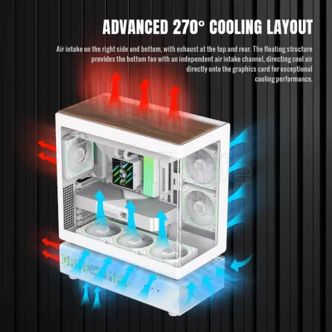 Photo de Boitier Moyen Tour ATX Gamemax N90 ARGB avec panneaux vitrés (Blanc)