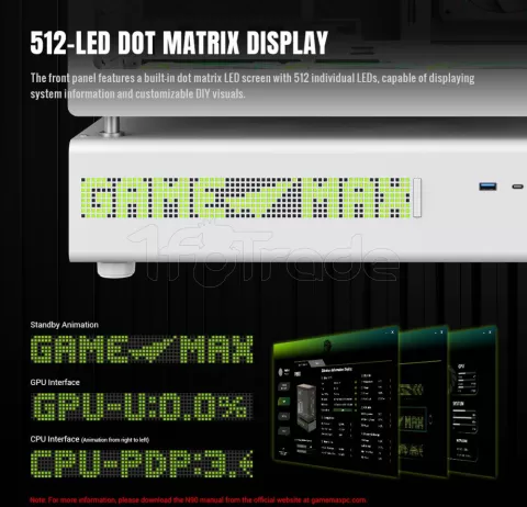 Photo de Boitier Moyen Tour ATX Gamemax N90 ARGB avec panneaux vitrés (Blanc)