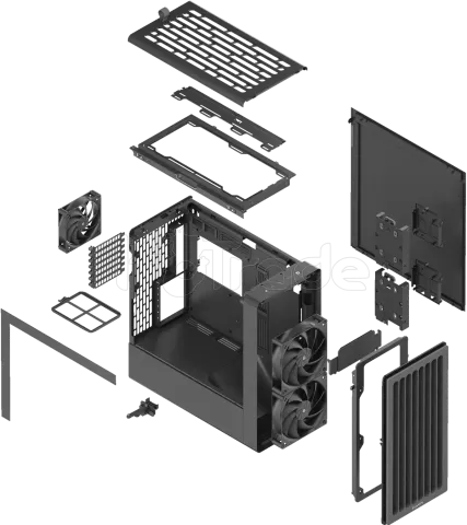 Photo de Boitier Moyen Tour ATX HAVN BF 360 Flow avec panneau vitré (Noir)