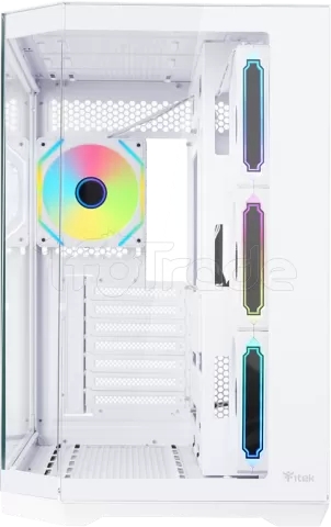 Photo de Boitier Moyen Tour ATX iTek Dark Cave Aku RGB avec panneaux vitrés (Blanc)