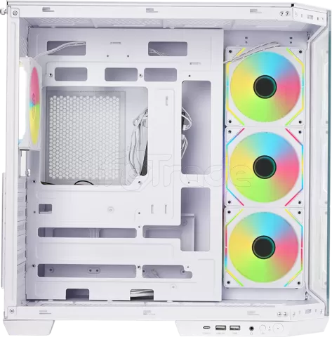 Photo de Boitier Moyen Tour ATX iTek Dark Cave Aku RGB avec panneaux vitrés (Blanc)