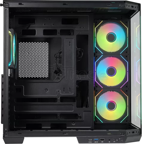 Photo de Boitier Moyen Tour ATX iTek Dark Cave Aku RGB avec panneaux vitrés (Noir)