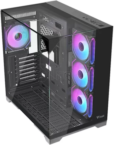 Photo de Boitier Moyen Tour ATX iTek Dark Cave Pano RGB avec panneaux vitrés (Noir)