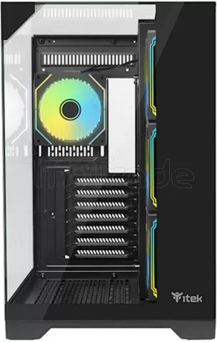 Photo de Boitier Moyen Tour ATX iTek Dark Cave Pano RGB avec panneaux vitrés (Noir)