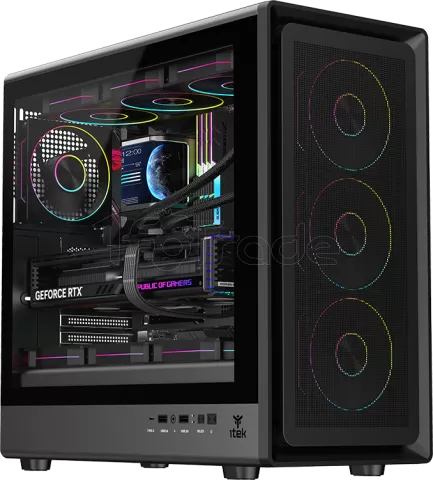 Photo de Boitier Moyen Tour ATX iTek Meshcore 36B ARGB avec panneau vitré (Noir)
