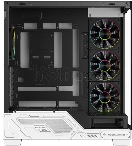 Photo de Boitier Moyen Tour ATX iTek Nebralux 01 ARGB avec panneaux vitrés (Noir/Blanc)