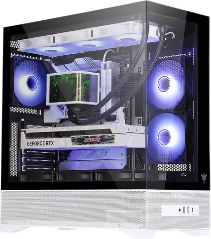 Photo de Boitier Moyen Tour ATX iTek Showbui 37 WB ARGB avec panneaux vitrés (Blanc)