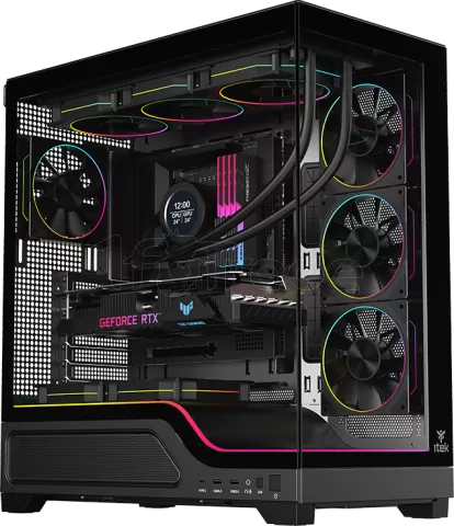 Photo de Boitier Moyen Tour ATX iTek Showbui Wave 82B ARGB avec panneaux vitrés (Noir)