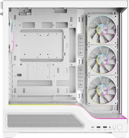 Photo de Boitier Moyen Tour ATX iTek Showbui Wave 82W ARGB avec panneaux vitrés (Blanc)