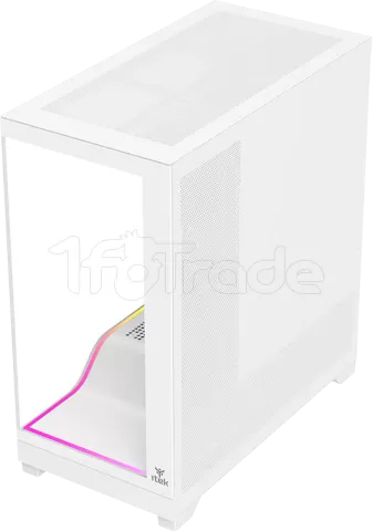 Photo de Boitier Moyen Tour ATX iTek Showbui Wave 82W ARGB avec panneaux vitrés (Blanc)