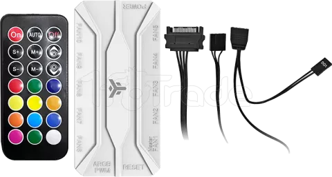 Photo de Boitier Moyen Tour ATX iTek Showbui Wave 82W ARGB avec panneaux vitrés (Blanc)