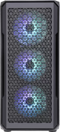 Photo de Boitier Moyen Tour ATX iTek Six Triangle RGB avec panneau vitré (Noir)