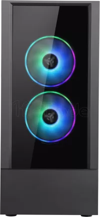 Photo de Boitier Moyen Tour ATX iTek Vertibra Q210 RGB avec panneaux vitrés (Noir)