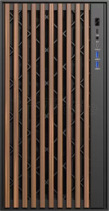 Photo de Boitier Moyen Tour ATX iTek Woody avec panneau vitré (Noir/Marron)