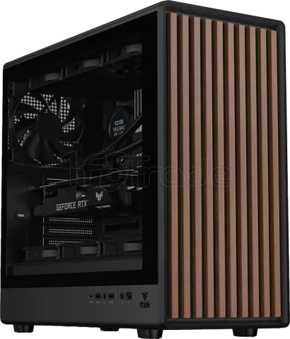 Photo de Boitier Moyen Tour ATX iTek Woody W2B ARGB avec panneau vitré (Noir)
