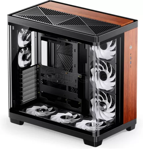 Photo de Boitier Moyen Tour ATX Jonsbo TK-4 RGB avec panneaux vitrés (Noir/Bois)