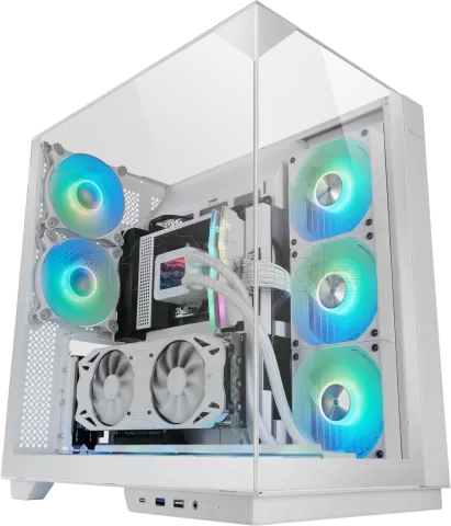 Photo de Boitier Moyen Tour ATX Mars Gaming MC-3GF RGB avec panneaux vitrés (Blanc)