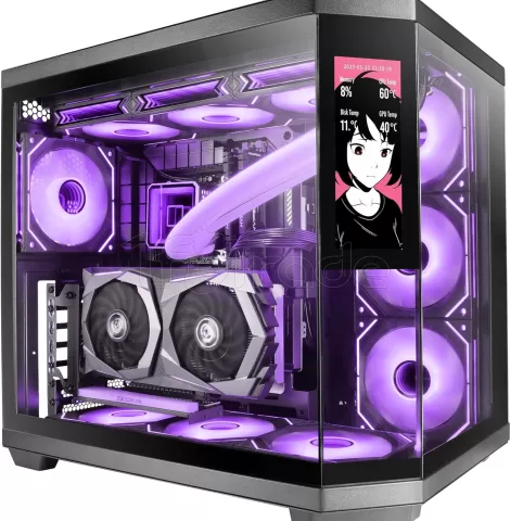 Photo de Boitier Moyen Tour ATX Mars Gaming MC-3T Core LCD avec panneaux vitrés (Noir)