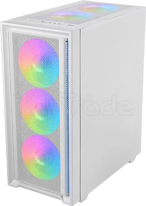 Photo de Boitier Moyen Tour ATX Mars Gaming MC-Air RGB avec panneau vitré (Blanc)