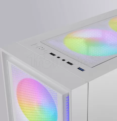 Photo de Boitier Moyen Tour ATX Mars Gaming MC-Air RGB avec panneau vitré (Blanc)