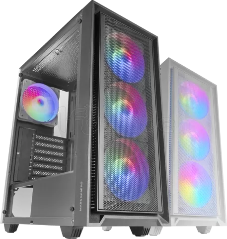 Photo de Boitier Moyen Tour ATX Mars Gaming MC-Air RGB avec panneau vitré (Noir)