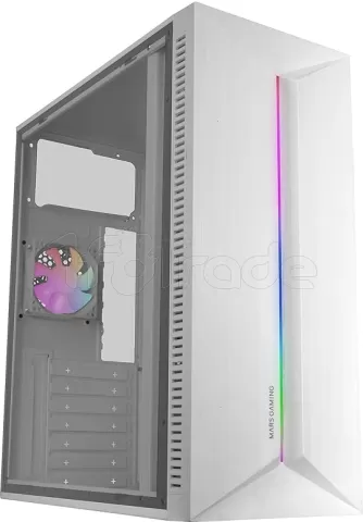 Photo de Boitier Moyen Tour ATX Mars Gaming MC-Blaze RGB avec panneaux vitrés (Blanc)