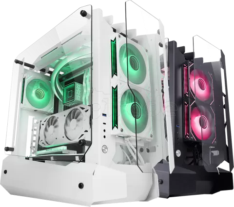 Photo de Boitier Moyen Tour ATX Mars Gaming MC-Edge RGB avec panneaux vitrés (Blanc)