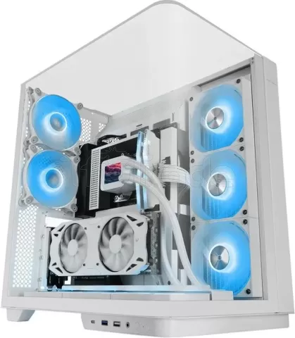 Photo de Boitier Moyen Tour ATX Mars Gaming MC-Infinio RGB avec panneaux vitrés (Blanc)