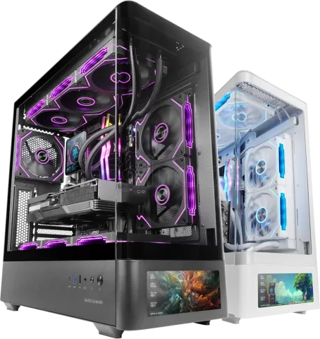 Photo de Boitier Moyen Tour ATX Mars Gaming MC-LCD Pro avec panneaux vitrés (Noir)