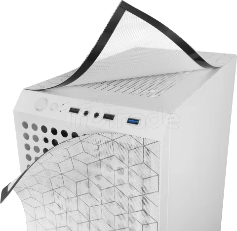 Photo de Boitier Moyen Tour ATX Mars Gaming MC-Mag RGB avec panneau vitré (Blanc)