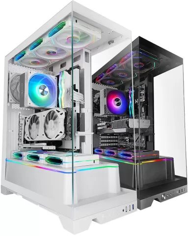 Photo de Boitier Moyen Tour ATX Mars Gaming MC-Prisma avec panneaux vitrés (Blanc)