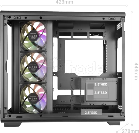 Photo de Boitier Moyen Tour ATX Mars Gaming MC-REV RGB avec panneaux vitrés (Noir)