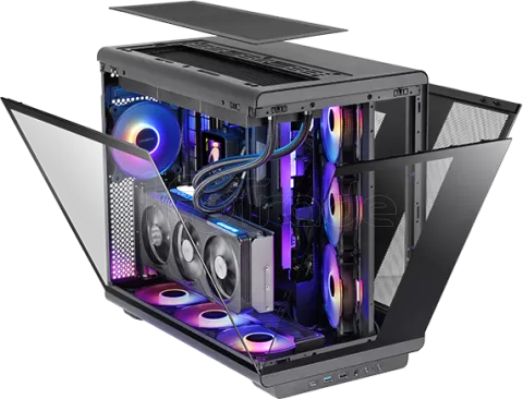 Photo de Boitier Moyen Tour ATX Mars Gaming MC-REV RGB avec panneaux vitrés (Noir)