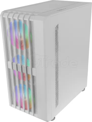 Photo de Boitier Moyen Tour ATX Mars Gaming MC-Vault RGB avec panneau vitré (Blanc)