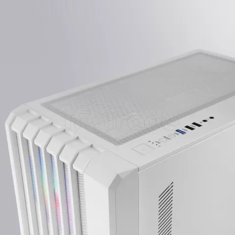 Photo de Boitier Moyen Tour ATX Mars Gaming MC-Vault RGB avec panneau vitré (Blanc)
